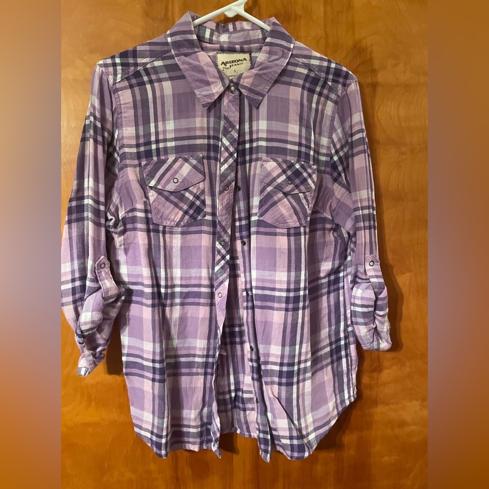Purple flannel button up